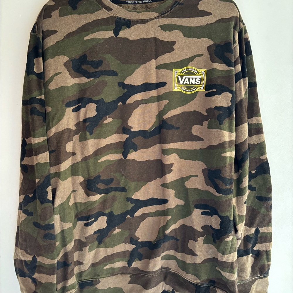 Vans Green and Brown Camouflage Sweatshirt